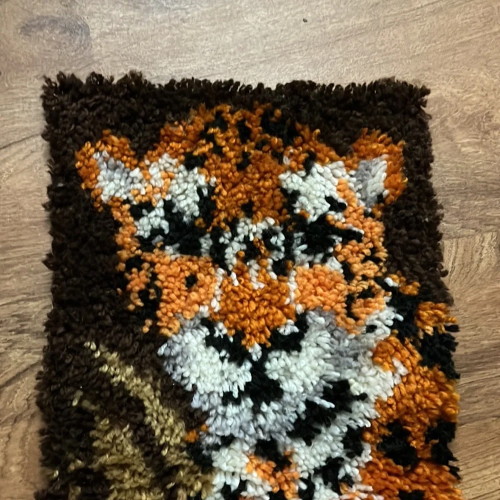 Vintage 70’s Tiger Rug Wall Hanging